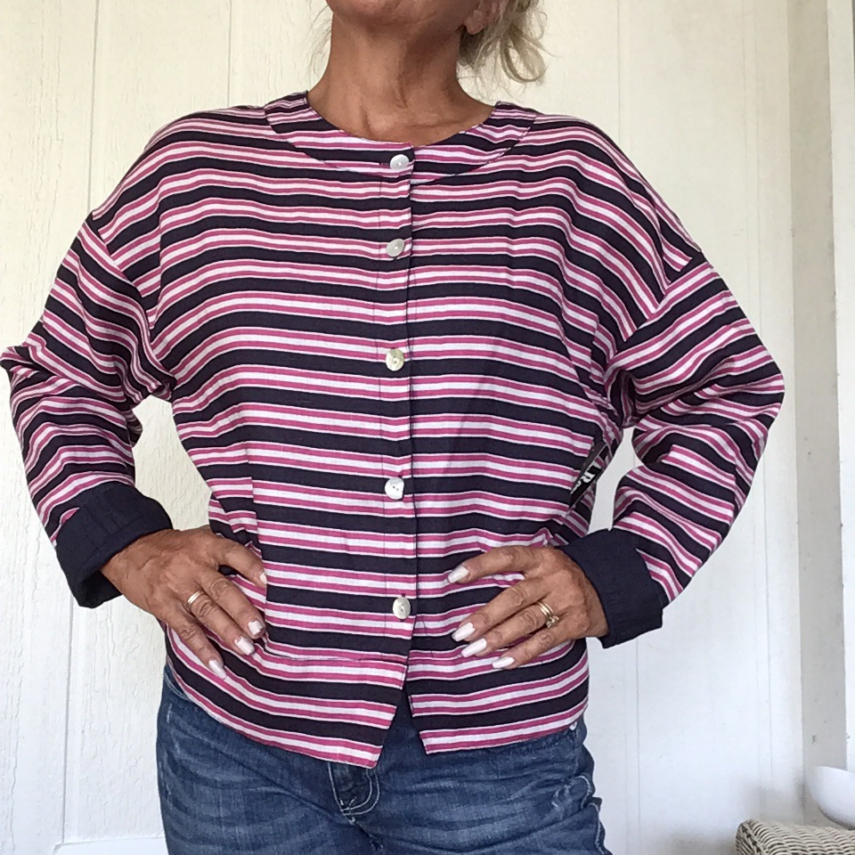 Nwt Peck & Peck Linen Striped Reversible Blazer Size Xl